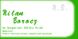 milan borocz business card